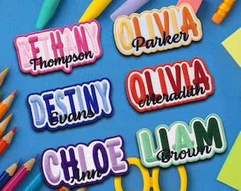 Custom Embroidered Name Patch – Personalized Text Patches | Team Patches Iron-On, Sew-On, Hook & Loop | For Jackets, Hats, Uniforms, Bags