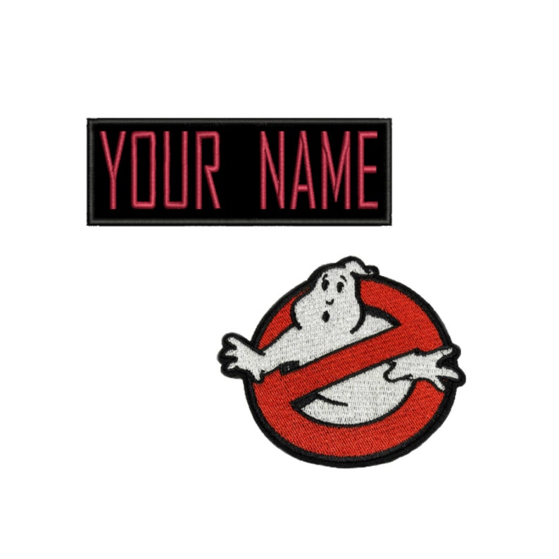 Set of Custom Ghostbusters NAME Tag &amp; No Ghost Logo Iron on - Etsy
