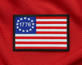 B Ross American 1776 USA Flag Embroidered Patch With