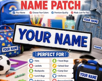 Personalized Name Patch Embroidered, Custom Text Patches Embroidered, Sew On/Iron On Patch Applique for Clothes Hats Backpacks/Biker Vests