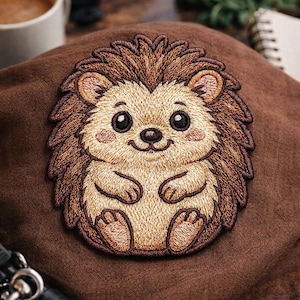 Hedgehog Applique Patch - Cute Animal Badge, Iron-on Patch, Applique for Clothing, Hats, Backpacks, Wildlife Patch, Nature Badge, Park Patch