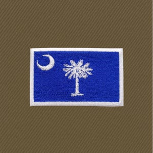 South Carolina State Flag Patch Embroidered Iron-on Applique Souvenir Emblem SC, Sew-On for Uniforms & Backpacks, Shoulder Badge