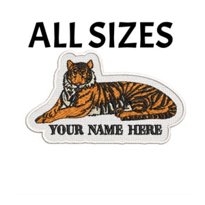 Tiger Patch Custom "Your Text" Personalized Embroidered Iron-on Applique Vest Clothing Backpack, Wild Animals, Black Panther, Lions Big Cats