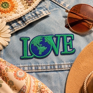 Earth Patch/Love Patch/Iron-On Patch/Save Our Environment Planet Protection Badge, Save the Earth Patch, for Clothing, Hats, Backpacks