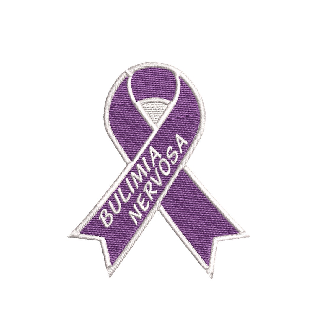 Bulimia Nervosa Awareness Purple Ribbon Patch Embroidered Iron-on ...