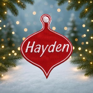 Custom Christmas Name Patch – Personalized Embroidered Holiday Patch – Sew On or Iron On Patch for Clothes, Stockings, Custom Xmas Patches