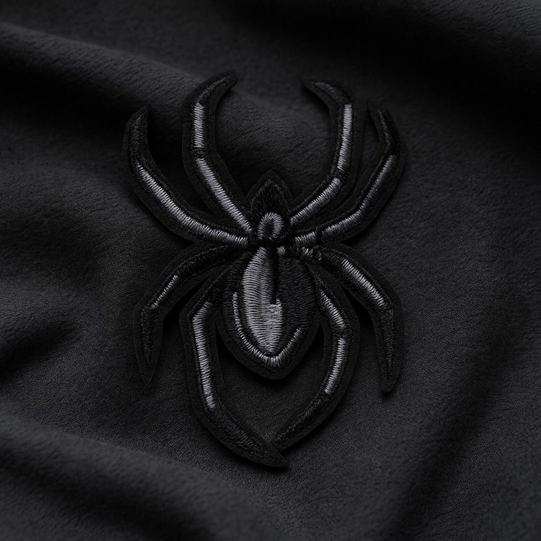 Halloween Iron On Spider Patches - Pack Of 12, Black Embroidered Appliques For Costumes & Crafts