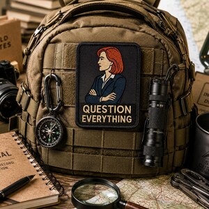 Question Everything Patch/UFO Patch/Area-51 Patch/Iron On Patch/Paranormal Patch/Retro Xfiles Patch/Cover-Up/Government Secrets Patch/Aliens image 2