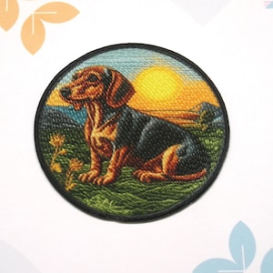 Dachshund Dog Patch/Iron-on Patch/Animal Badge/Family Pet Patch/Dog Park Patch/Animal Lover Gift/Decorative Patch/Dog Breed Patch/Canine