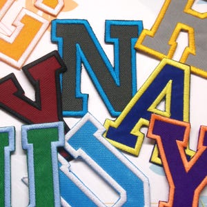 5&quot; High School Varsity Letters Patch College Letterman Jacket Embroidered Iron-on/Sew-on DIY Applique Football Baseball Jersey Team Colors