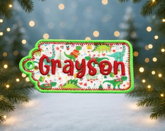 Custom Christmas Name Patch – Personalized Embroidered Holiday Patch – Sew On or Iron On Patch for Clothes, Stockings, Custom Xmas Gifts