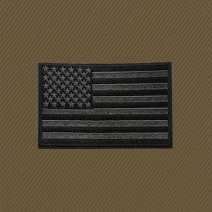 American Flag Patch USA Emblem Black & Grey Embroidered Iron On Applique for Backpacks, Military Gear, Uniform Shoulder, USA Flag Patch