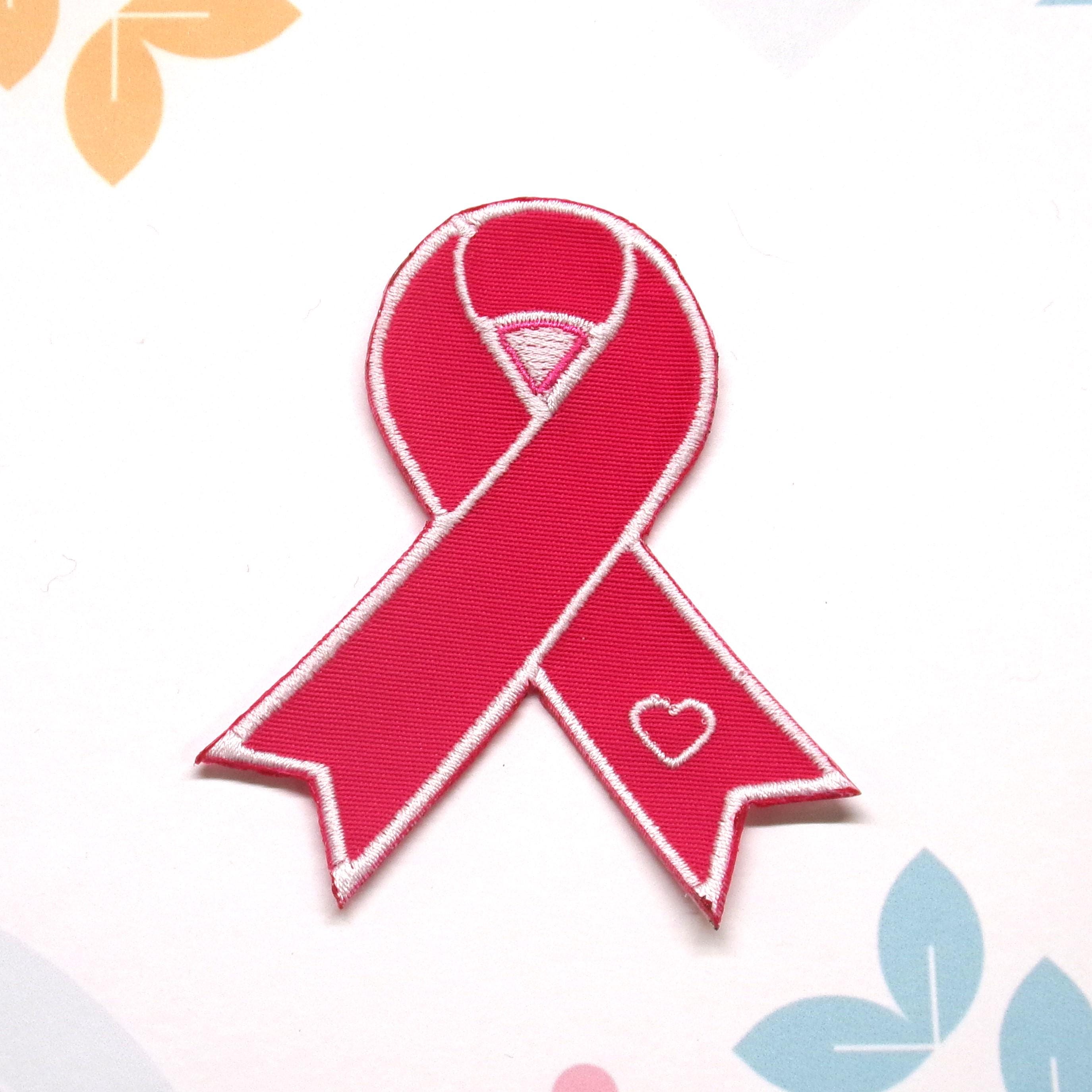 Breast Cancer Awareness Pink Ribbon Patch Embroidered Iron-on Support Event Patch for Vest & Backpack, Fundraising Gift, Cause Patch