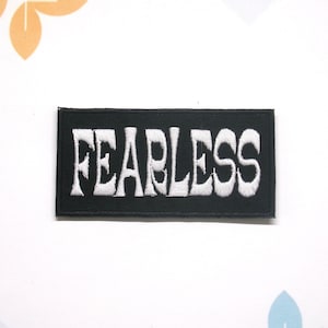 Fearless Patch Embroidered Iron-on/Sew-on Applique Vest Jacket Clothing Backpack, Funny Sayings Humor, Cool & Fun Patches, Military Biker