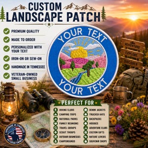Custom Nametag Patch/Your Text & Quote/Iron-On Patch/Embroidered Sew-On Personalize Name Tag Applique for Clothing, Jacket, Hat, Backpack