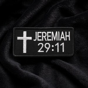 Jeremiah 29:11 w/Cross Patch Bible Verse Patch Embroidered Iron-On Applique for Clothing & Jacket, Religious Gift, Christian Bikers, Jesus
