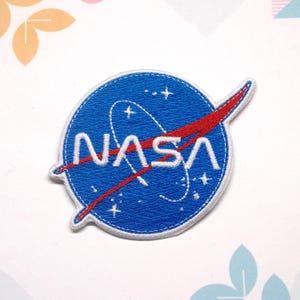 Toppa con logo NASA, ricamata, termoadesiva, per giacche e zaini, distintivo scientifico, toppa astronauta, stelle, pianeti, sistema solare