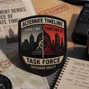 Alternate Timeline Patch/Iron On Patch/Paranormal Badge/XFiles/Government Secrets & Cover-ups/Sew-On Applique for Clothing Vest/Jacket Gear