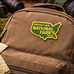 Support Our National Parks - Embroidered Iron-On Patch - Travel, Visit, Camp, Hike, Explore, Love - United States of America - USA - 1916