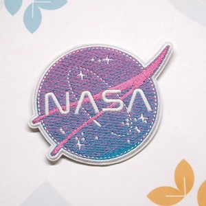 Toppa con logo NASA, ricamata, termoadesiva, per giacche e zaini, distintivo scientifico, toppa astronauta, stelle, pianeti, sistema solare