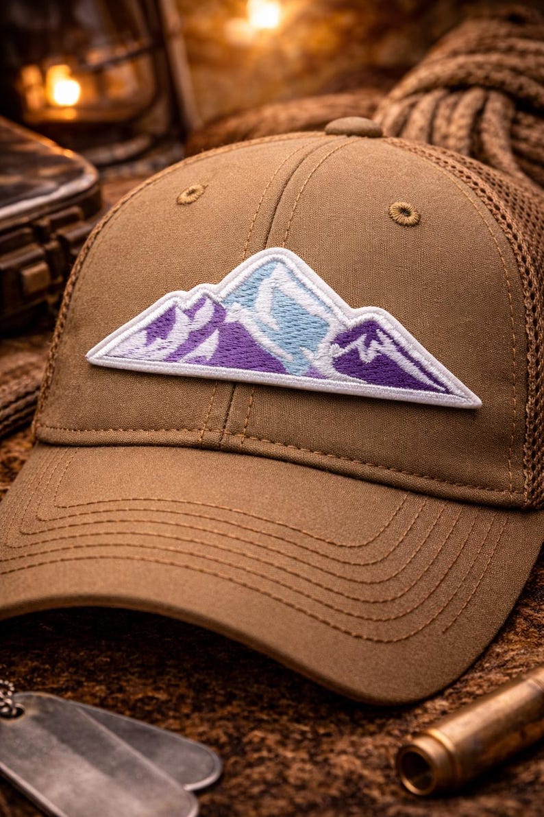 Mountain Patch/Iron-On Patch/Outdoor Adventure, Nature Hiking & Camping/Embroidered Sew-On Applique for Clothing Vest/Jacket Backpacks Gear image 2