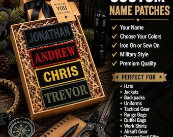 Personalized Name Patch Embroidered, Custom Text Patches Embroidered, Sew On/Iron On Patch Applique for Clothes Hats Backpacks Military