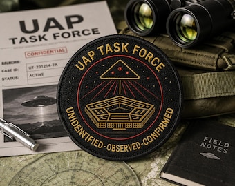 UAP Task Force Patch/UFO Patch/Area-51 Patch/Iron On Patch/Paranormal Patch/XFiles Inspired Patch/Government Secrets Patch/Ancient Aliens