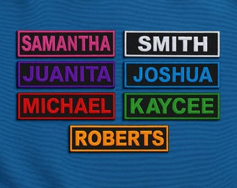 Versatile Name Patch Custom "YOUR NAME" Personalized Name Tag Embroidered Iron-on/Sew-on Applique Uniform Clothing Jacket Vest Costume Badge