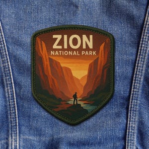Iron-On Zion National Park Utah Patch/Nature Badge/Sew-On Applique/Patch for Clothing/Wildlife Patch/Hiking Patch/Souvenir Patch/Camping