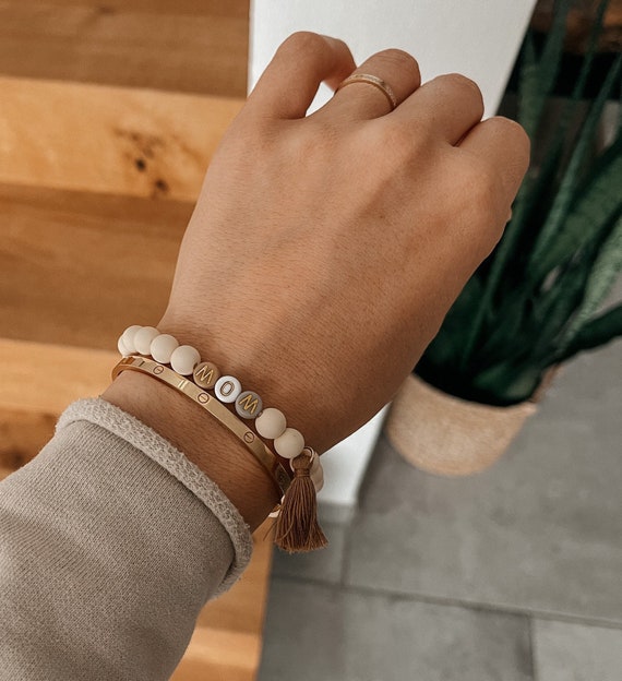 MOM WOW Bracelet Perles Fete des Meres Maman Cadeau Bracelet Perle Etsy France