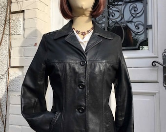 OAKWOOD LAMB LEATHER JACKET, SIZE 38