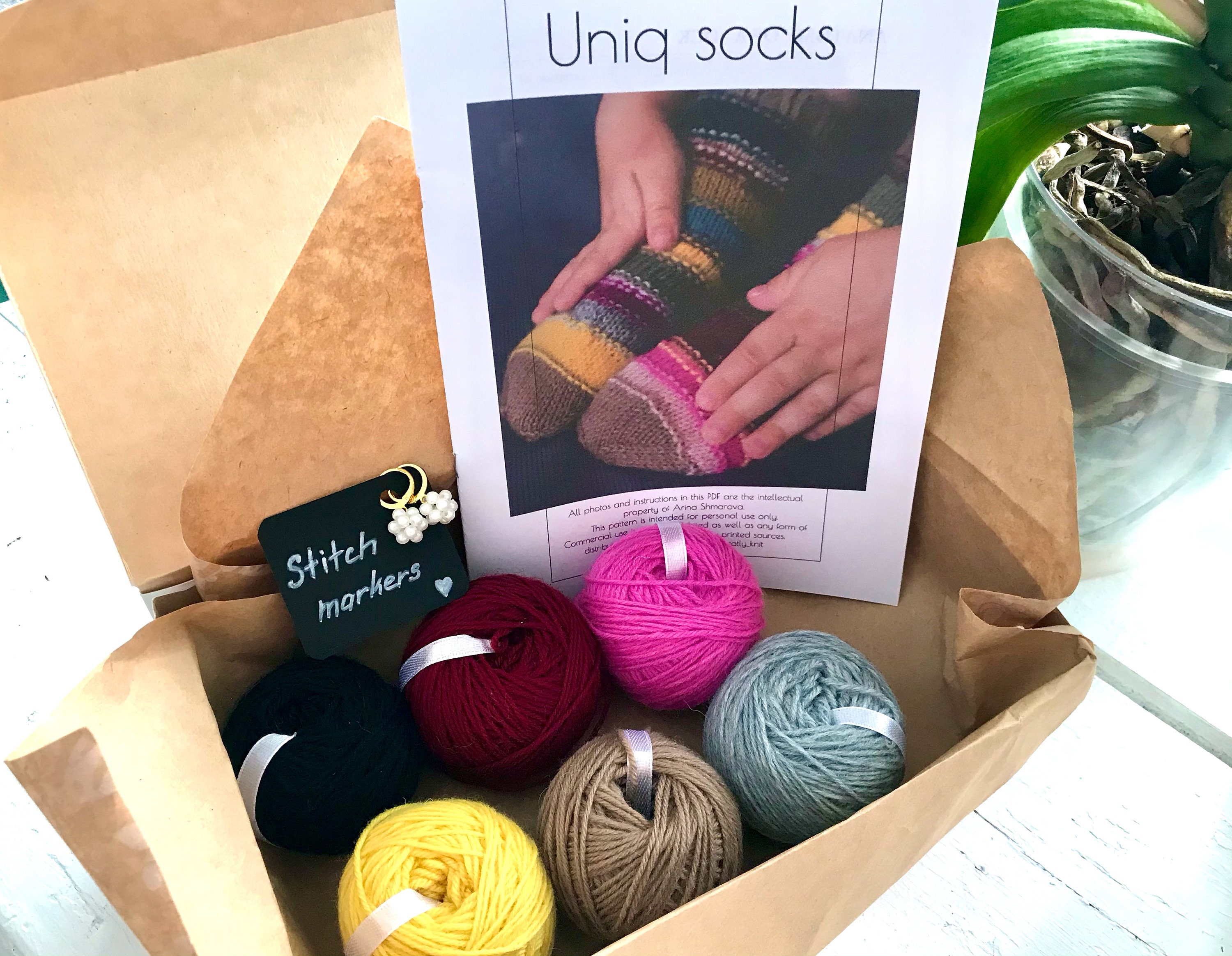 Knitting kit with sock yarn wool socks craft kit for adults Etsy