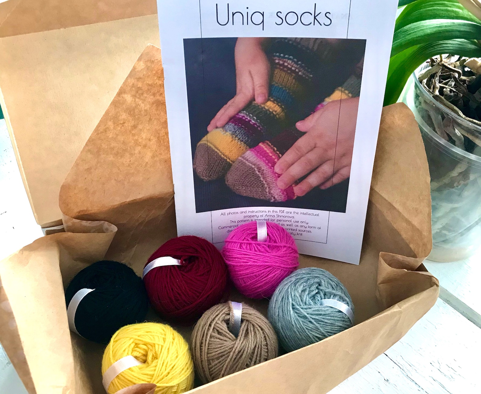 Knitting kit with sock yarn wool socks craft kit for adults Etsy