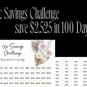 50c SAVINGS CHALLENGE Printable Christmas Saving Tracker Savings Challenge Savings Goal Money Challenge A4 Instant Download