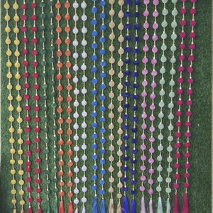 Guirlandas decorativas de contas de veludo de 1,5 m para casamentos, decoração de Natal, painéis de fundo, enfeites para templos.