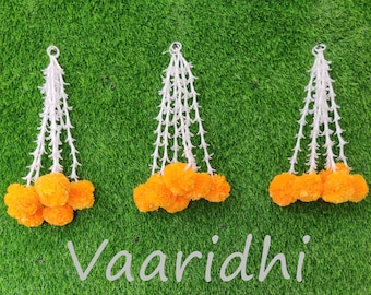 Rajnigandha Lilly Tassel  Hangings for  wedding decoration ,Temple Decoration,Stage Decoration,Diwali Haldi/Menhdi  I Tassel With Marigold