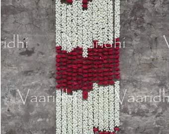 6ft Mogra Jasmine Garland with Red Roses, Indian Wedding Diwali Decor