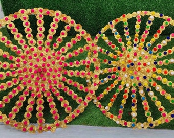 Event Decor Umbrella Mehndi Parsols Indian Wedding Décor Vibrant Floral Umbrella, Pom Pom Gota Umbrella Décor, Dewali Decor  Event decor