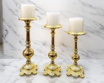 Candelabro de latón plateado de 5 pulgadas para decoración de bodas y hogar.