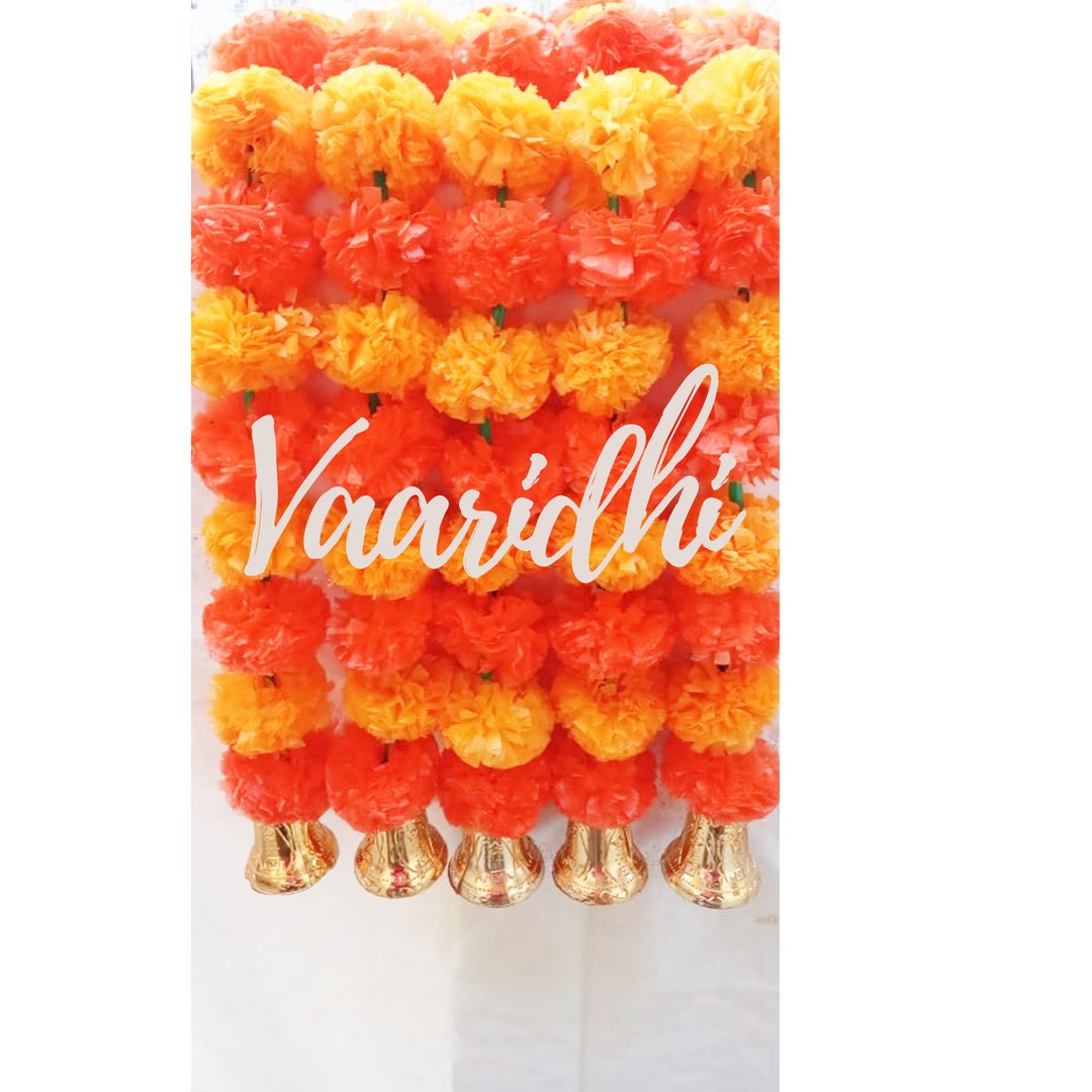 4 Stück Künstliche Ringelblumen-Girlanden 200cm - Diwali Dekoration