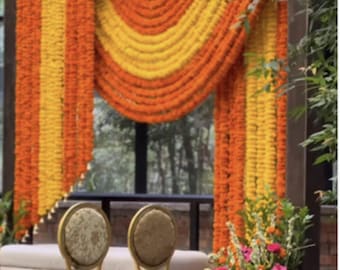 4 ,8, 10ft  Marigold Flower For Wedding   Mexican Decorations decor Indian Wedding Puja Events