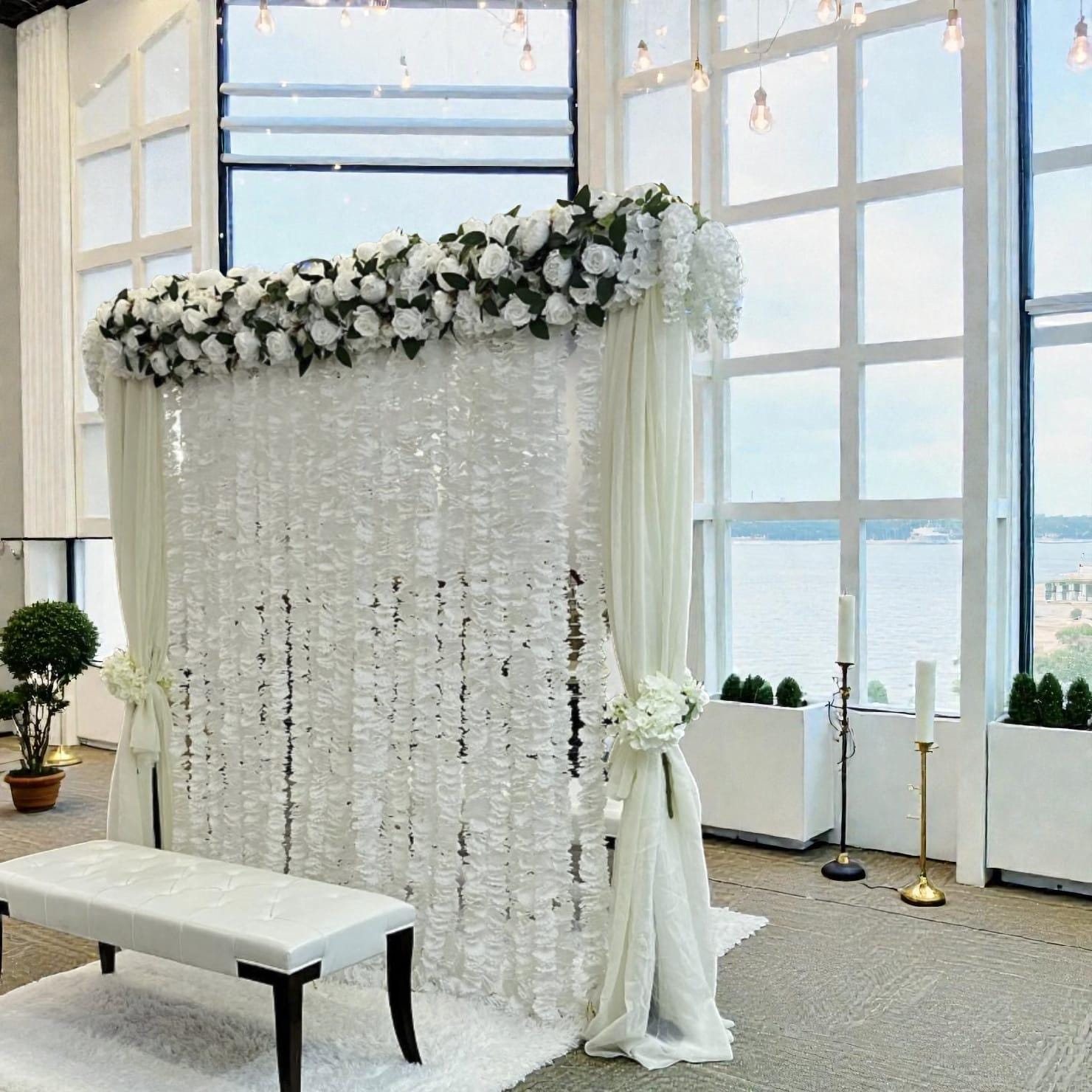 6ftx7 Ft Nikah Pardah Partition Set of Garlands,top Flower Runner ...