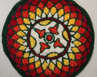 Ethnic Rangoli Mat, Pooja Decor, Wedding Altar (3Ft)