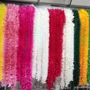 3FT Jasmine Rajanigandha Flower Garlands for  Wedding decoration Soft & Fluffy, Nikah Decor, Stage  Backdrop, Party Decor,Christmas décor