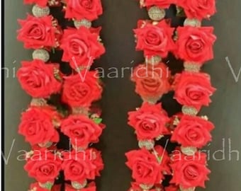 Hot Pair of  Rose Flower Milni Mala, Wedding Mala, Honor Mala, Varmala, Jaimala , Sagan Mala, Bride & Groom Mala, wedding