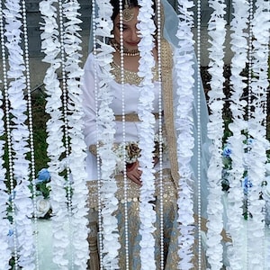 Nikah Pardah Partizione Impiccagioni floreali con perline per matrimonio islamico Sposa Sposo Nikah, Sipario BackDrop