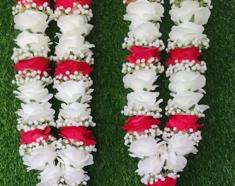 Flor de aliento de rosa y bebé Varmala, boda india Mala, Jaimala