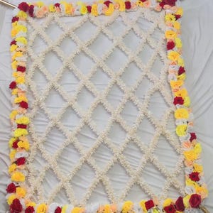 Ingresso nuziale Phoolon ki Chaddar Ingresso sposa tradizionale indiano/punjabi/pakistano/arabo, Gajra Chaddar con bastoncini