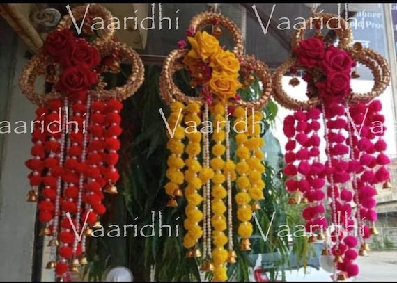 2ft Decor Hangings Gota Work Bangles With Pom Pom Jhoomar With