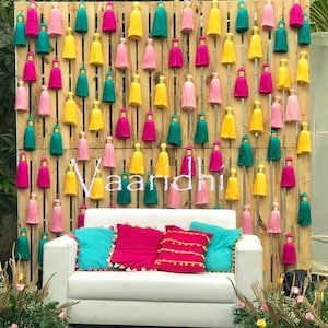 100 Tassel hangings For Wedding Decor Home Decoration Mehndi & Sangeet Decor Party Decor,Event Decor,Haldi decor